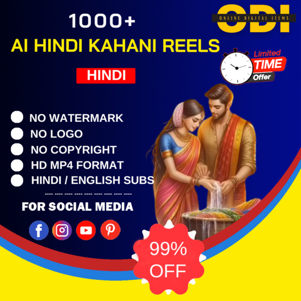 500+ AI Hindi Kahani Reels Bundle