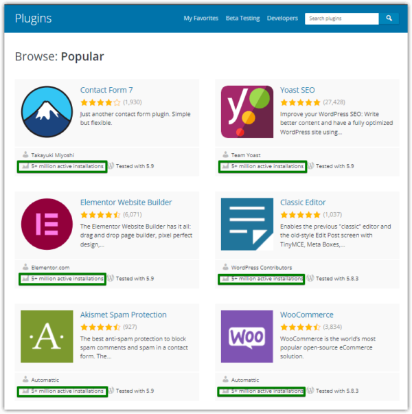 50+ WordPress Plugins